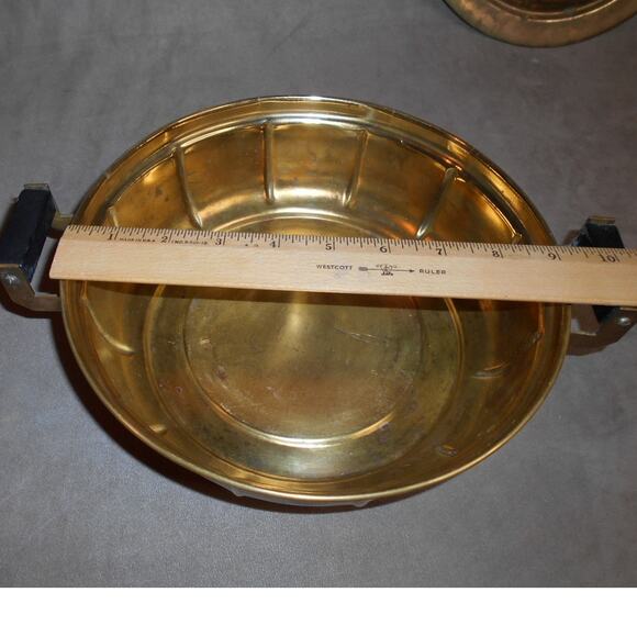 Vintage MCM Rochester Copper Chafing Parts 9" Round Dish w/Lid - Picture 11 of 12